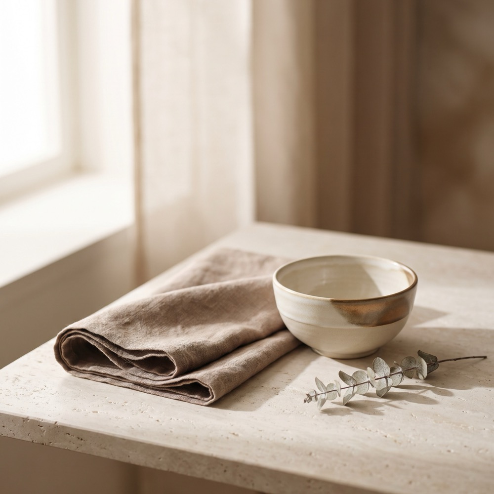 Natural texture detail in warm taupe tones